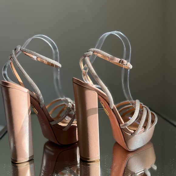 New AQUAZZURA Moondust Plateau 140 platform sandals $1,450 40 - Picture 9 of 10